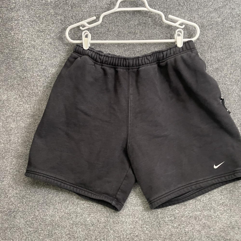 Nike Solo Swoosh Fleece Shorts Men's Sz L Heavyweight Black DV3055 010